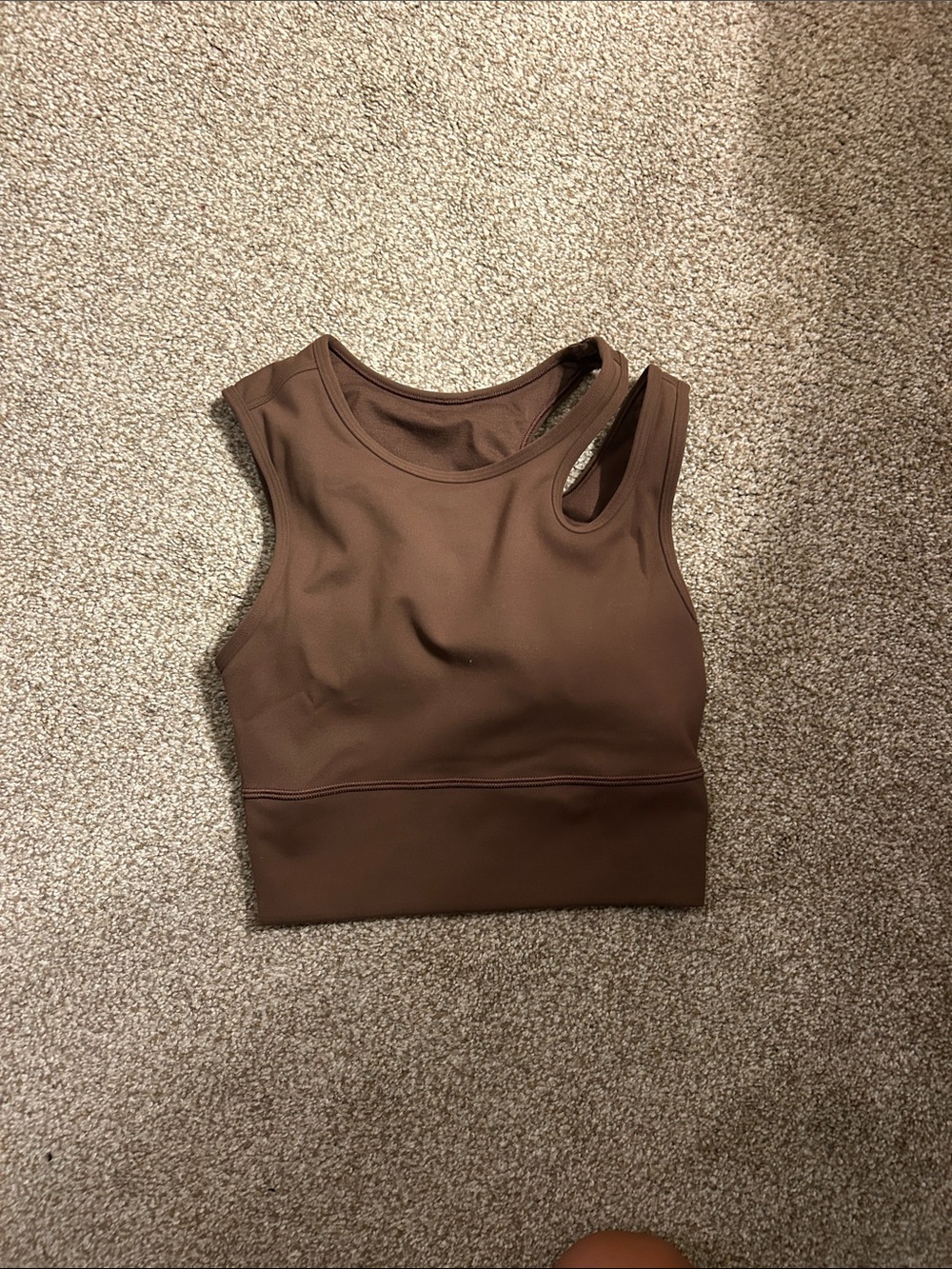 Brown lululemon crop tank xxs